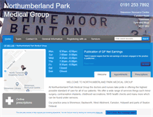 Tablet Screenshot of northumberlandparkmedicalgroup.nhs.uk